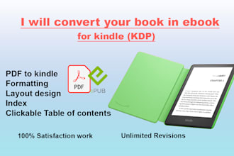 covert your book, pdf to ebook, epub formate for kdp with 24 hours