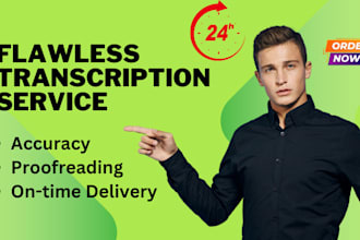 provide flawless transcription service to video or audio