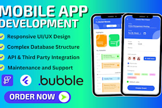 build flutter app flutterflow mobile app develop bubble io IOS android app