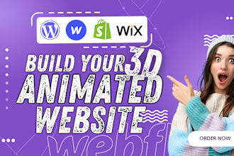 do 3d shopify animation 3d spline 3d webflow 3d wix 3d wordpress website design