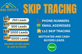 provide real estate skip tracing and motivated sellers