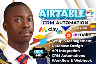 setup airtable CRM workflow, airtable database, airtable n8n automation expert