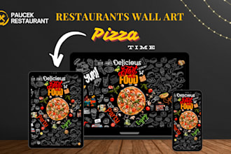 design custom food wall art, decals, murals, and doodles