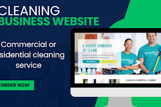 design cleaning service website, house, office cleaning