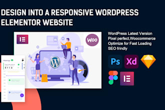 build responsive wordpress website design with elementor pro, woocommerce store