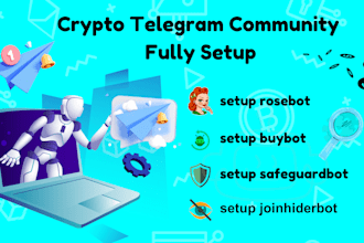 setup bots in telegram crypto group, including rosebot, safeguard, buybot