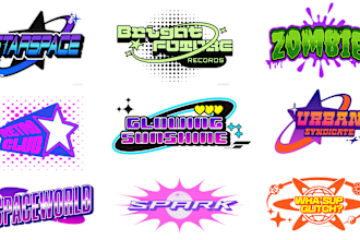 design unique y2k logo with streetwear, chrome, and futuristic styles
