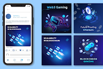 design impressive linkedin, social media and instagram blockchain posts