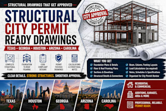 structural city permit ready drawing for texas georgia houston arizona carolina
