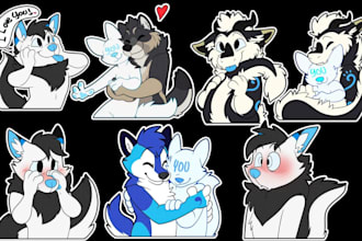 draw custom furry telegram sticker furry stickers discord animated sticker