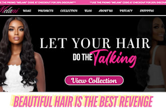 design hair extension shopify store straight hair kinky hair extension website