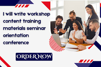 write workshop content training materials seminar orientation conference