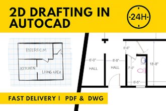 draft 2d floor plans in autocad within 24 hours fast and accurate