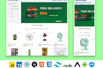 build ecommerce website and mobile app for electric and hardware products