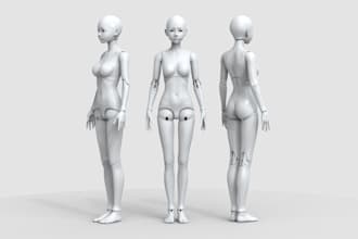 sculpt 3d articulated model 3d bjd 3d toy 3d doll 3d flexi model 3d printing