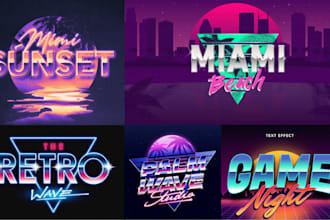 create a retro 80s retrowave vaporwave logo