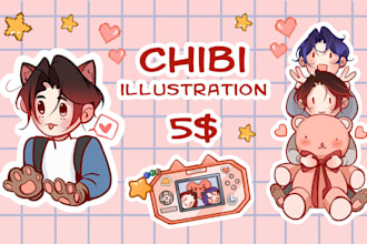 draw cute chibi stickers illustration anime manga