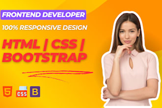develop responsive websites using html, css, bootstrap