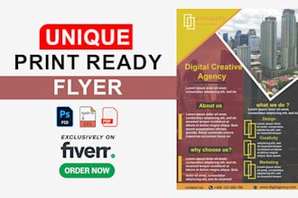 design unique print ready flyer for you