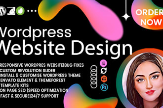 create website with wordpress cms,customize revolution slider and fix issues