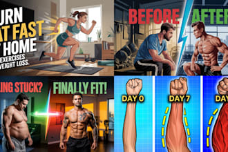design high CTR fitness or workout youtube thumbnail