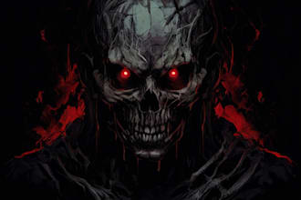 freehand draw dark art, horror and brutal illustration