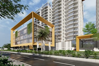 create modern exterior architectural 3d design and render