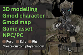 port create rig gmod 3d character model asset map vrm sfm mmd gmod playermodel