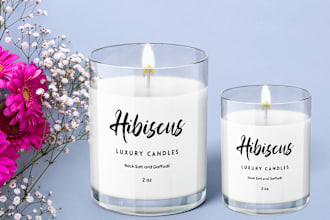 do candle label design, candle logo, candle box  packaging
