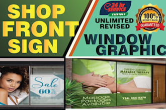 do shop front signs, signage, window graphics, banners, store front, billboards