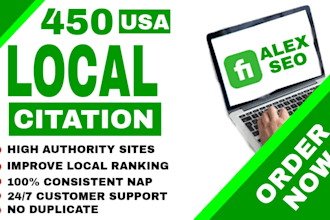do best 450 USA live local citations and business directories