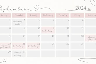 design a yearly calendar