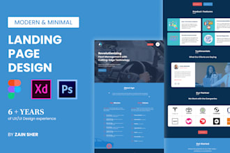 do figma website design, website mockup, wordpress landing page design