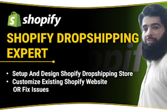do shopify store setup and design for dropshipping website