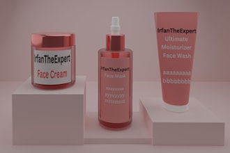 make realistic 3d cosmetic and lipstick products