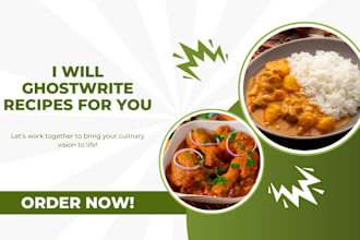 ghostwrite recipes and cookbooks as a nutritionist