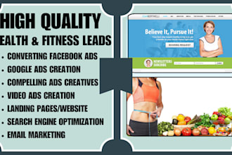 generate exclusive fitness leads weight loss leads design fitness landing page