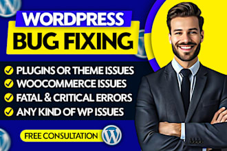 fix wordpress errors, bugs issues with maintenance of website