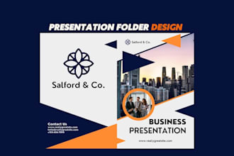 design professional modern unique corporate pocket presentation folder design