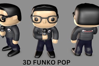 do 3d model funko pop, 3d figurine character, 3d head, 3d chibi model, 3d face