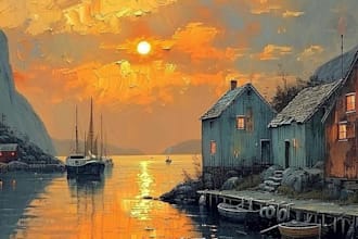 paint a real landscape oil painting on canvas with free shipping