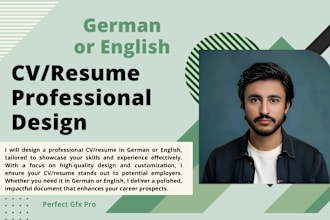 design your german or english CV resume lebenslauf, cover letter