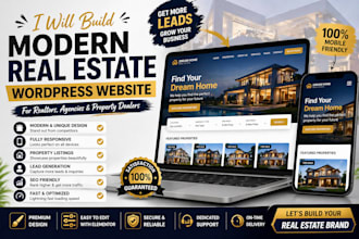build a modern wordpress real estate website for realtor or agency
