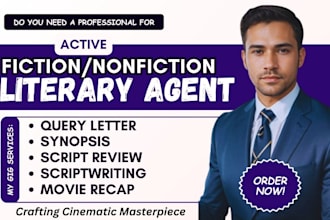 find literary agent for fiction book, movie script, screenplay, children book