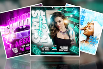 design party flyer, club, dj, product flyer, event flyer design