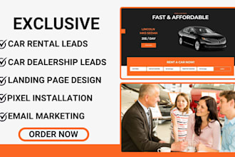 setup car dealership ghl lead funnel car rental lead car rental ghl landing page