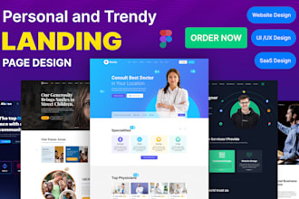 modern UI UX landing pages and website design using figma