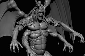 sculpt 3d monster scary creature miniature alien warhammer figurine for printing