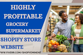 design grocery supermarket seafoods food store groceries shopify store website