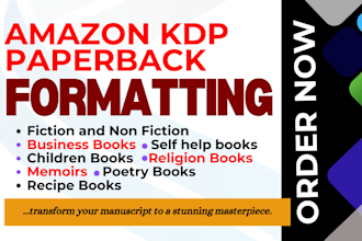 do amazon KDP formatting ebook paperback formatting and layout design for print